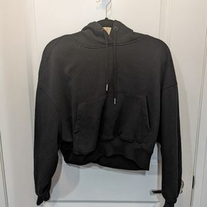 Women's black cropped hoodie
